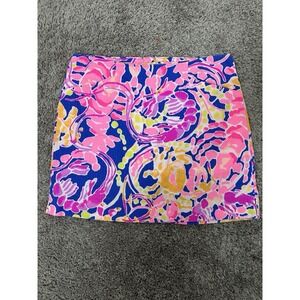 Women's Lilly Pulitzer Skort Shorts Skirt Size 2 Multicolor Catch And Release